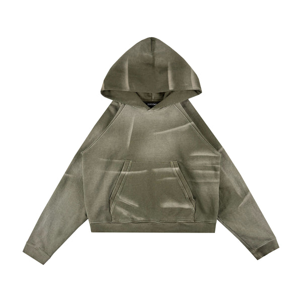 Olive Sunfaded Raglan Hoodie