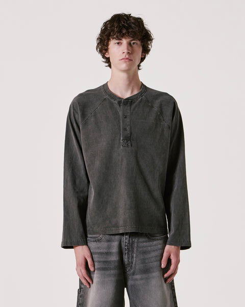 Charcoal Raglan Henley