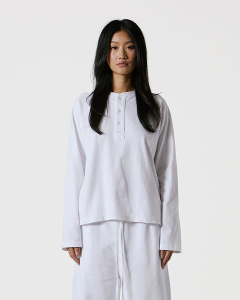 White Raglan Henley