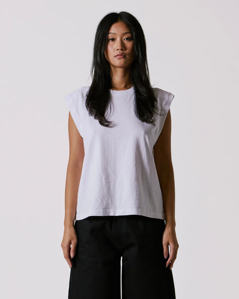 White Raglan Tank