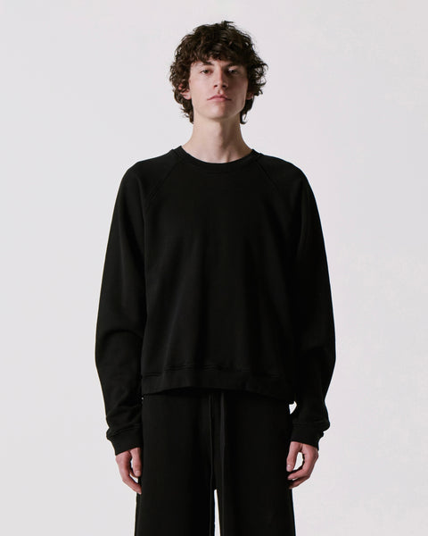 Black Raglan Crew