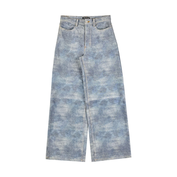 Leather Baggy Denim