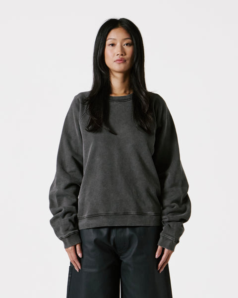 Charcoal Raglan Crew