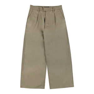 Khaki Baggy Pleated Trouser