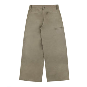 Khaki Baggy Pleated Trouser
