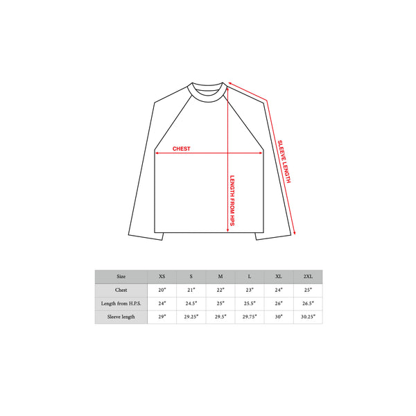 Black Sunfaded Raglan Thermal