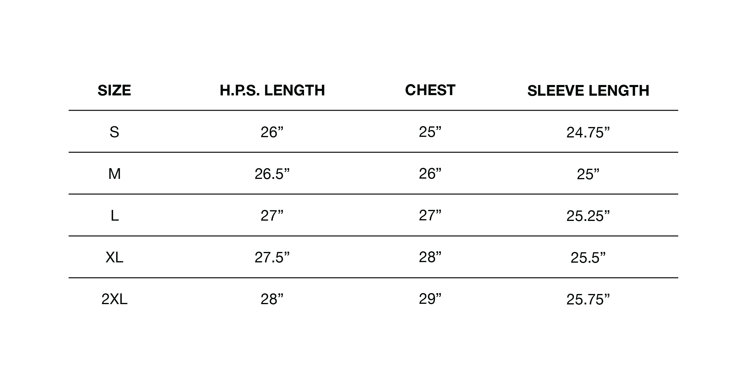 Size Chart