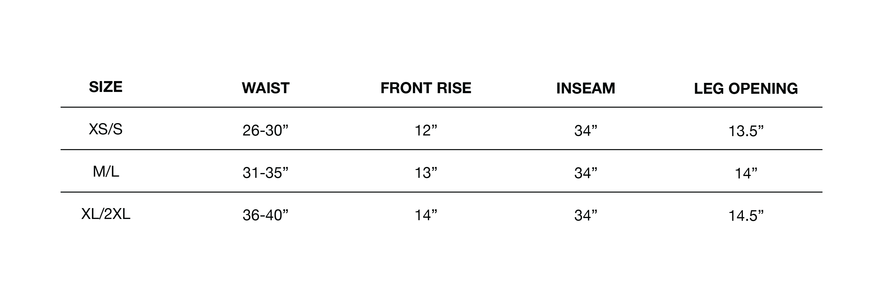 Size Chart