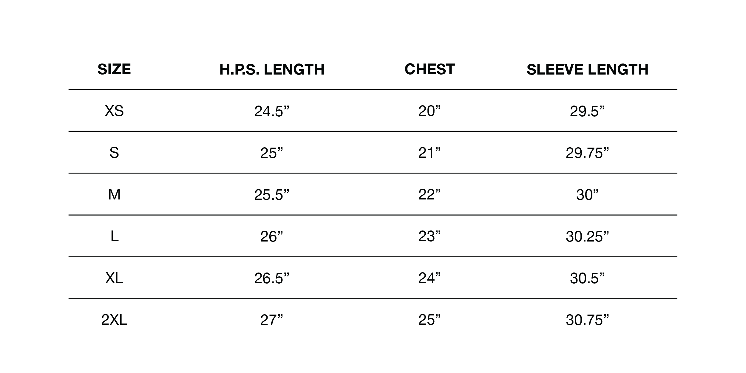 Size Chart