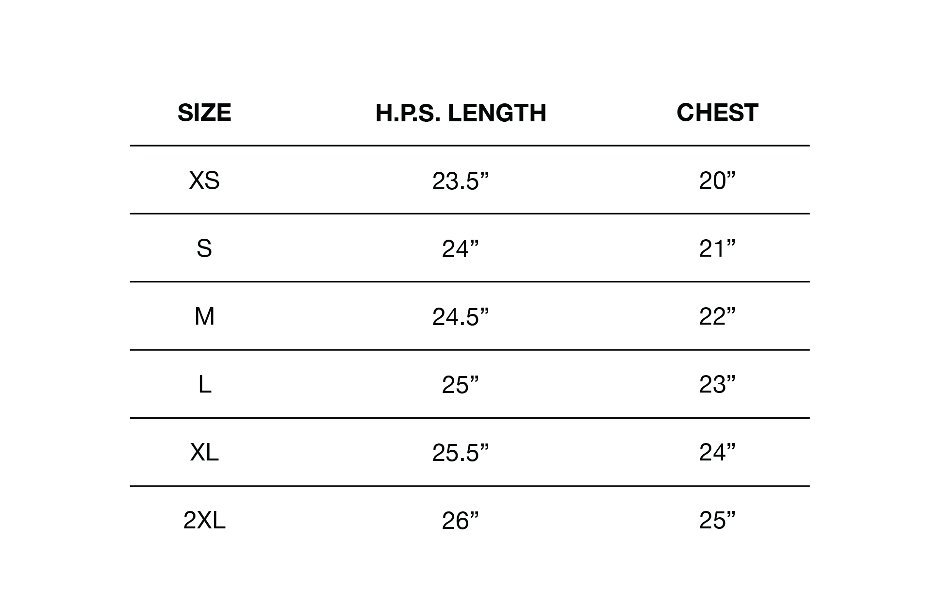 Size Chart