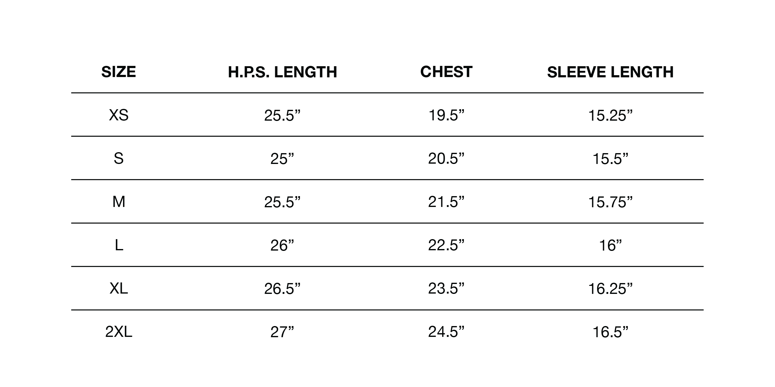 Size Chart