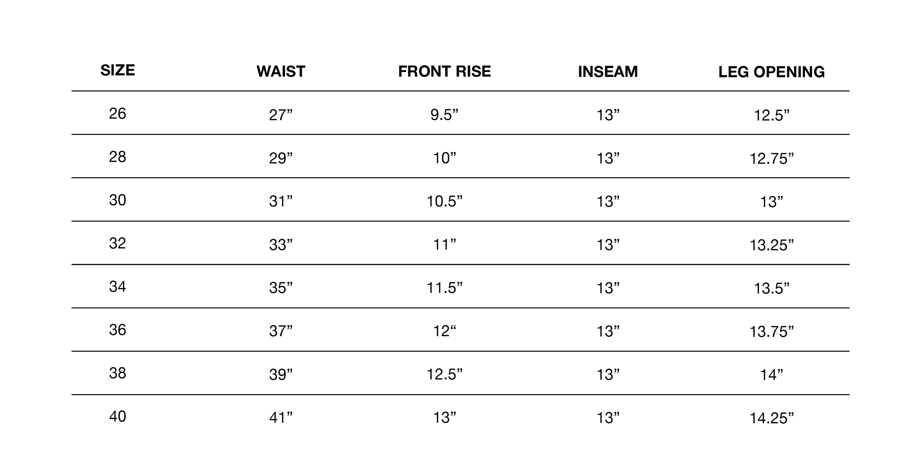 Size Chart