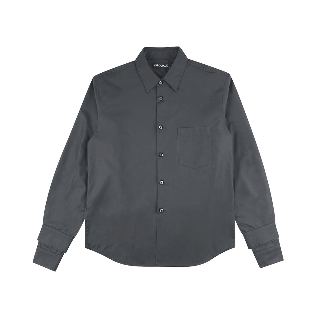 Grey Double Sleeve Dress Shirt