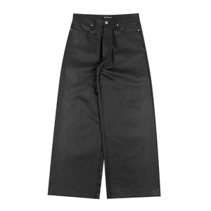 Black Waxed Baggy Denim